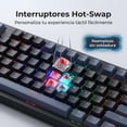 thumbnail image 4 of Teclado Gamer Mecánico EK106 PRO, 100% 106 Teclas Inalámbrico 2.4G/Bluetooth/Cable, Gasket, Batería 4000mAh, RGB, Hot-Swappable, Con Rueda de Volumen, PC/Laptop, 4 of 7
