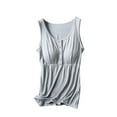 thumbnail image 4 of Women's Maternity Nursing Tank Top Pleated Tunic Top U-Neck Solid Color Sleeveless Breast Feeding Pregnant Nursing Vest Top Strappy Cami Cotton Tops LooseEastfeeding Clothes Plus Size Gray XL, 4 of 6