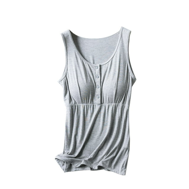 Diufon Débardeur de Maternité pour Femmes Sans Manches Col Rond Respirant Gilet Décontracté Allaitement Blouse de Grossesse