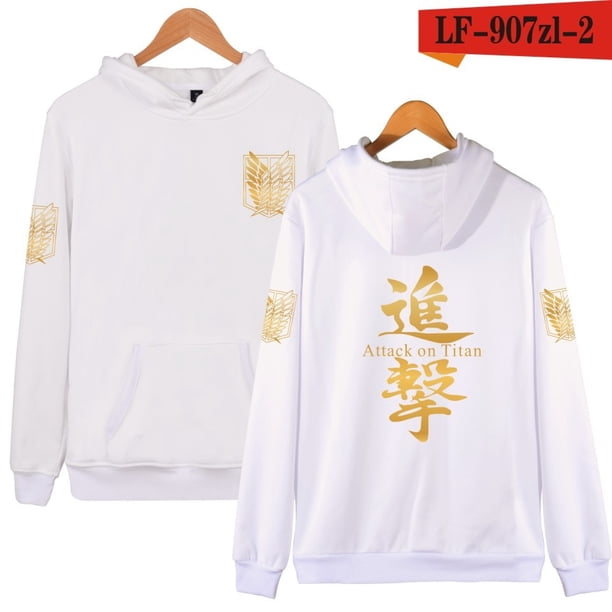 Attack on Titan Wings of Freedom Cosplay Hoodie Eren Jaeger ropa gigante hombres y mujeres amantes abrigo envío gratis rojo blancoBlanco 03XXL Deng Xun unisex