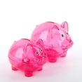 thumbnail image 2 of PS Money Saving Box Portable Reusable Removable Stopper Replacement Transparent Animal Shape Coin Case Bank Birthday Gift Rose red S, 2 of 7