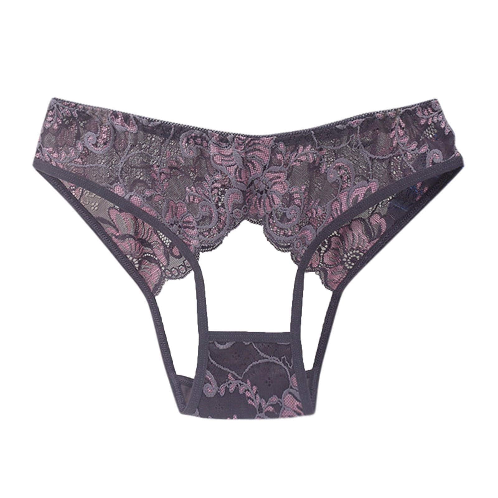 Lopecy-Sta Ladies Silk Lace Handmade Underwear Mid-raist Hollow