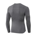 thumbnail image 4 of CONZONE Mens Workout T-Shirts Long Sleeve Gym Fitness T Shirts For Men Crew Neck Solid Color Tight Stretchy Athletic Tee Tops, 4 of 4
