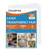 HUSPER 20 Sheets Printable Transparency Film Acetate Clear Sheets for Crafts 8.5x11 OHP Overhead Projector Film For Laser Printer Waterproof