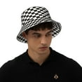 thumbnail image 4 of Balery Black and White Checkerboard Sombreros para el sol para hombre y mujer, sombrero de pescador con UPF 50+, 4 of 6