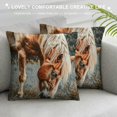 thumbnail image 3 of Orinice Horse Graphic Decorative Throw Pillow Cover for Home Couch Living Room Bed Sofa - Short Plush Pillowcase 1PC 20x20in, 3 of 5