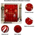 thumbnail image 2 of Christmas Shower Curtain, Red Balls Christmas Snowflakes Shower Curtains for Bathroom, Winter Holiday Xmas Funny Glitter Sparkle Fabric Cloth Bath Curtain Decoration, 72x72 Inch, 2 of 6