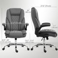 thumbnail image 3 of HOMCOM Office Chair, Computer Desk Chair with Flip-up Armrest, Dark Grey, 3 of 10