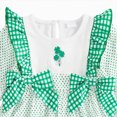 thumbnail image 4 of HCNTES Toddler Baby Girl Valentines Outfit Cute St Patricks Day Clothes Plaid Long Sleeves Ruffle Bow Clover Spring Dress, 4 of 6