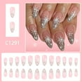 thumbnail image 3 of Feledorashia Christmas Nail Art, French Glitter Nails, White Snowflake Design, Reusable Durable Material, 3 of 7