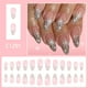 thumbnail image 3 of Uñas postizas navideñas con decoración francesa de uñas, purpurina blanca y copos de nieve. 24 unidades. Pegatinas para uñas., 3 of 7