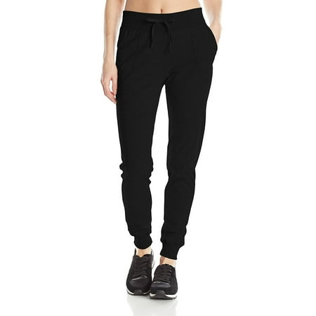 Women's Jersey Pocket Pant, Black, X-Large, Soft band in cotton blend featuring drawstring waist and banded cuffs By Champion
