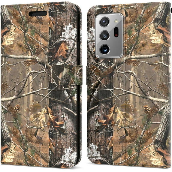 CoverON Samsung Galaxy Note 20 Ultra Wallet Case, RFID Blocking Vegan Leather 6x Card Slot Holder Cover Flip Folio Phone Pouch, Camo