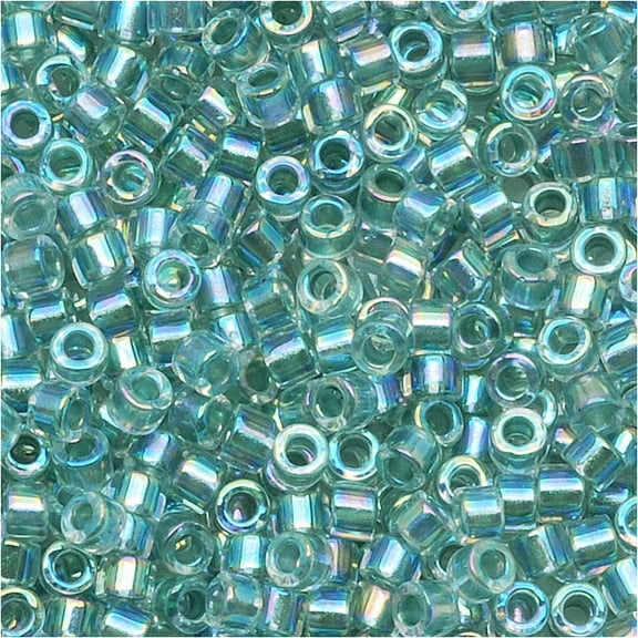 Miyuki Delica Seed Beads 11/0 Lt Seafoam Lined Crystal AB DB084 7.2 Grams