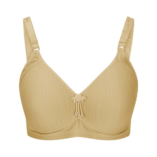 AherBiu Bras for Women Full Coverage No Underwire Push up V Neck High Support Seamless Bralettes Everyday Solid Color Bras