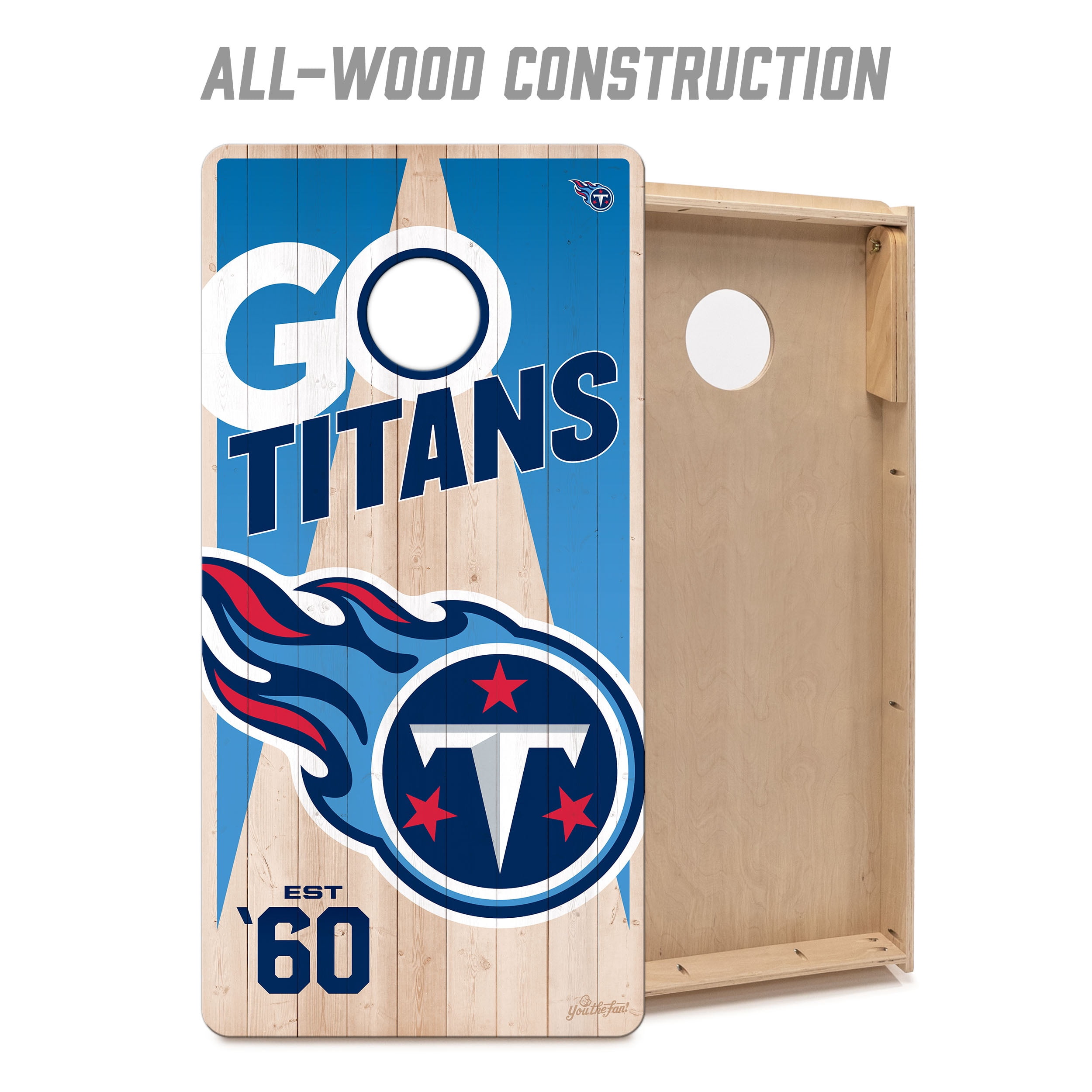 YouTheFan NFL Tennessee Titans 2' x 4' Cornhole Game No Bags