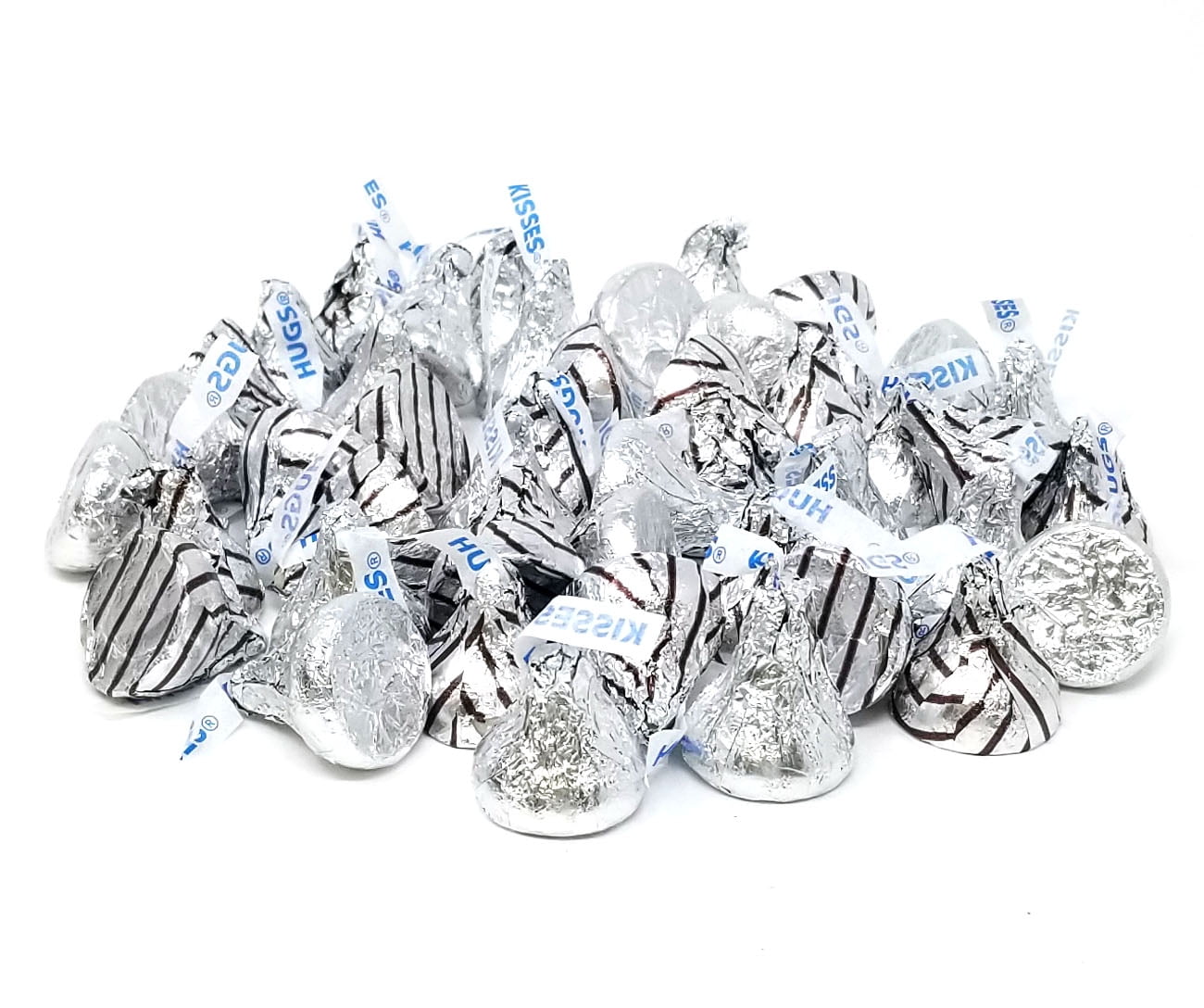 Hershey's Kisses Hugs White Crème and Kisses Milk Chocolate, Silver
