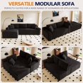 thumbnail image 3 of Dekaisok 105" Boneless Modular Sectional Sofa, Oversized L-Shaped Cloud Couch, No Assembly Required, Deep Seat Corduroy Living Room Sofa, Black (Left Facing Chaise), 3 of 9
