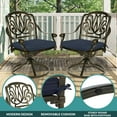 thumbnail image 6 of MEETWARM 9-Piece Outdoor Patio Dining Set, All Weather Cast Aluminum Patio Funiture Table and Chairs Set- 94.5” Rectangular Table and 2 Swivel Rocker Chairs, 6 Stationary, Umbrella Hole, Navy Blue, 6 of 8