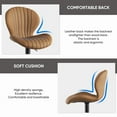 thumbnail image 4 of Daluvenix Swivel Bar Stools Set of 2 with Back, Adjustable Counter Height Bar Chairs with Heavy Duty Metal Base for Kitchen Island Dining Room Pub, Brown, 4 of 6
