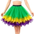 thumbnail image 2 of Coerni Girls Tulle Ballet Dance Skirts Kids Princess Layer Sparkle Ruffled Tiered Bubble Shiny Flared Skater Skirt A Line Skort, 2 of 4