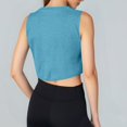 thumbnail image 4 of JULMCOMO Tank Tops for Women Crew Neck Workout Athletic Summer Cropped Tank Tops Sleeveless Breathable Gym Yoga Shirts Blue One Size, 4 of 5