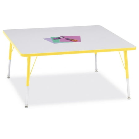 Jonti-Craft Berries Square Adult Activity Table-Color:Gray with Yellow