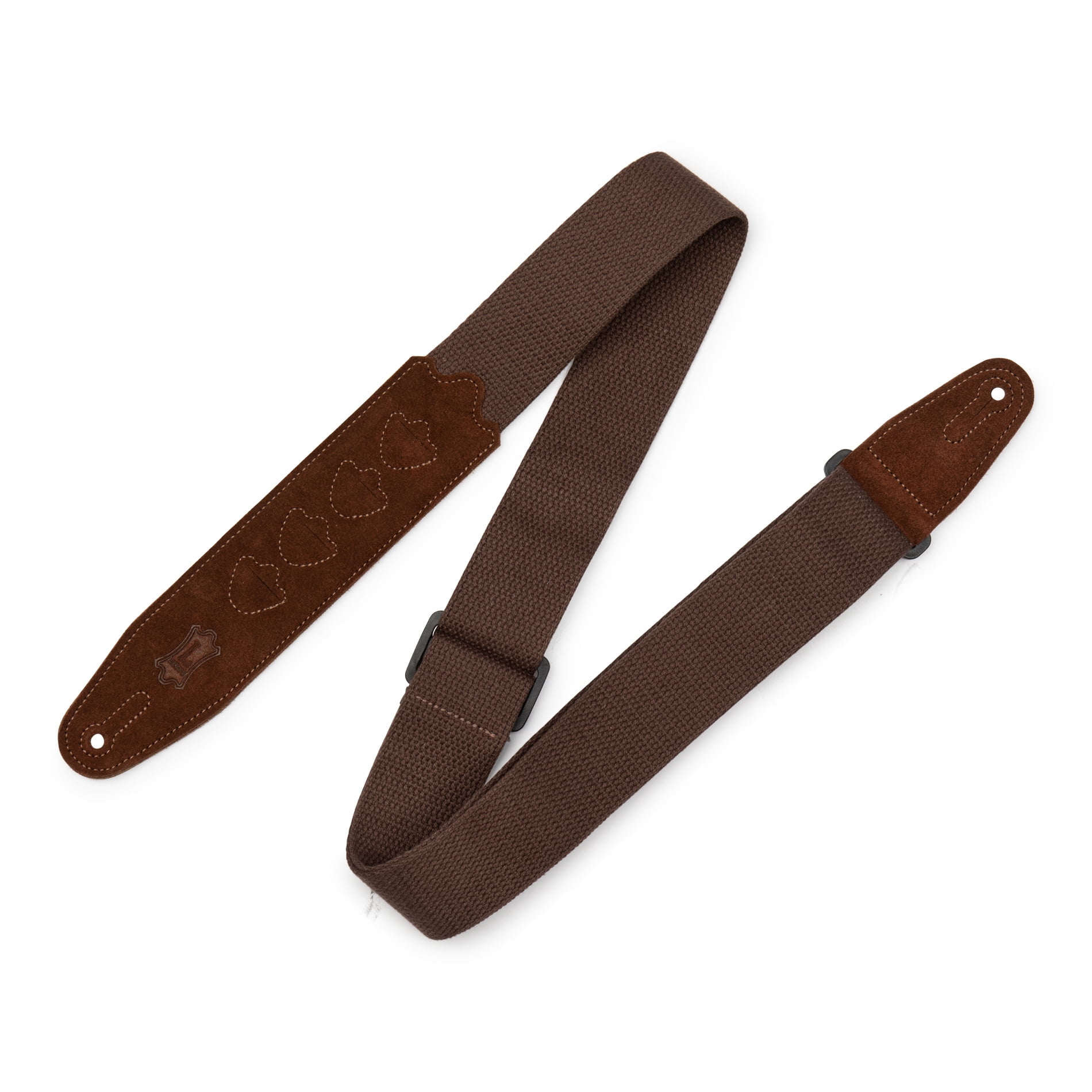 Levy's 2" Cotton Guitar Strap With Pick Holder Brown