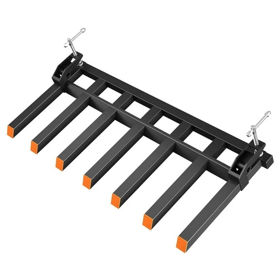 M optimized 72" Clamp on Debris Forks for Tractor Bucket, Heavy Duty 5500lbs Clamp on Pallet Forks Bucket, Efficient Clean-up, Quick Attach Pallet Forks for Loader Bucket Skid-steer Tractor