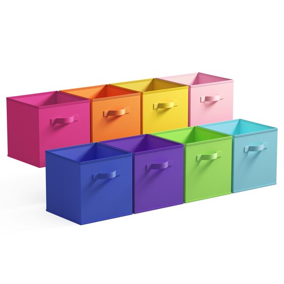 Cubos de almacenamiento en forma de cubo Granny Says, 28 cm, tela colorida, paquete de 8
