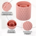 thumbnail image 4 of Unique Bargains 1 Pcs 360° Rotating Makeup Organizer Makeup Brush Holder Organizer Multi-Functional Pen Holder pink, 4 of 7