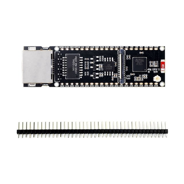 ESP32-S3 Ethernet Development Board Supports Wi-Fi Bluetooth POE Dual-Core Plate Load Type-C Interface,1 x Development board 1 x Pin header,Black