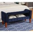 thumbnail image 3 of HomePop Velvet Tufted Storage Bench and Settee, Light Gray, 3 of 4