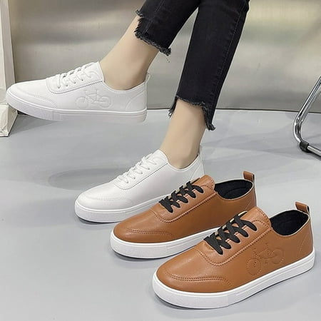 

Cathalem Fashion Women Casual Shoes Flat Lace Up Round Toe Comfortable Bicycle Printing Casual Shoes Womens Sandal Size 9 White 8.5