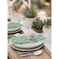 thumbnail image 5 of Green White Dandelion Cloth Napkins Set of 8 Reusable Dinner Napkins, Farmhouse Botanical Blossom Cocktail Napkin Washable Table Napkins for Wedding/Holiday Party/Baby Shower 20"x20", 5 of 7
