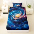 thumbnail image 3 of Manfei Dreamy Spiral Galaxy Twin Sheets,Celestial Colorful Planets Bedding,Blue,3 Pieces,1 Flat Sheet,1 Fitted Sheet and 1 Pillowcase, 3 of 6