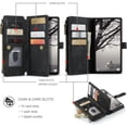 thumbnail image 2 of Wallet Case for Samsung Galaxy A53 5G, Premium Handmade PU Leather Phone Case Card Slots Magnetic Closure Zipper Pocket Kickstand Flip Case with Hand Strap - Vintage Black, 2 of 13