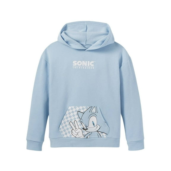 Boys' Sonic the Hedgehog Pullover Hoodie – XS (4–5), Blue Cotton Fleece