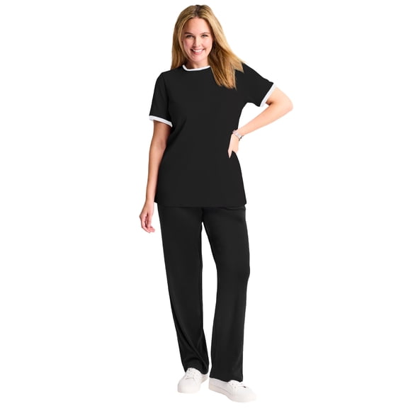Woman Within Plus Size Contrast Tee 2-Pack