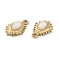 thumbnail image 4 of PVD Vacuum Plating 201 Stainless Steel White Jade Pendants Real 18K Gold Plated Kite Charms 16.5x11.5x4mm Hole: 1.8mm, 4 of 4