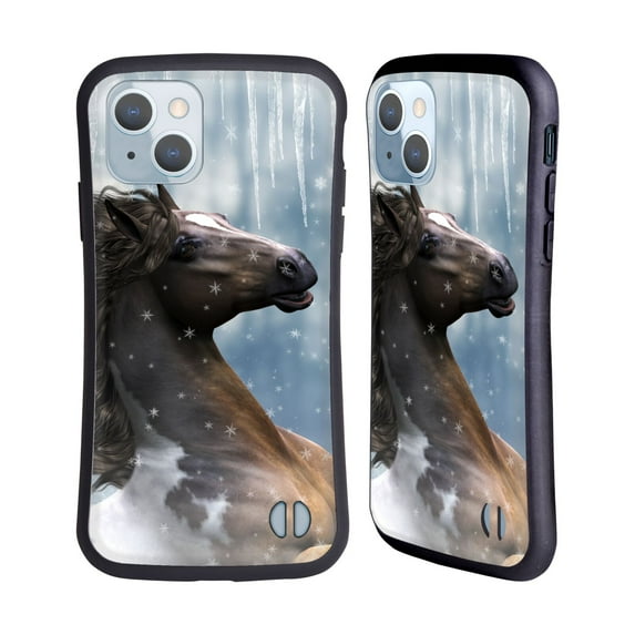 Head Case Designs Officially Licensed Simone Gatterwe Horses In The Snow Hybrid Case Compatible with Apple iPhone 14