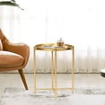thumbnail image 4 of Adeco  Gold End Table Metal Waterproof Snack Beside Table Accent Coffee Table - 16.9""(D)x 16.9""(W)x 20.5""(H) Gold, 4 of 5