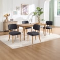 thumbnail image 5 of Jiayuan Song Mid-Century Fabric Solid Print Dining Side Chairs, Gray (Set of 2), 5 of 10