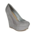 thumbnail image 1 of Breckelles CK32 Women Suede Round Toe Platform Wedge Heel, 1 of 5