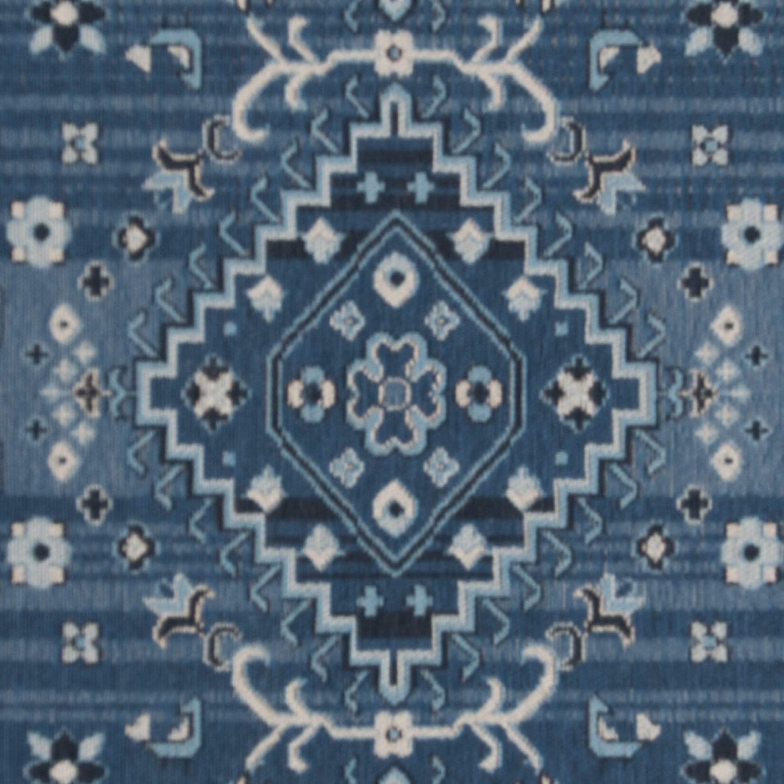 SAFAVIEH Classic Vintage Tristen Geometric Polyester Area Rug, Blue/Charcoal, 6' x 9'