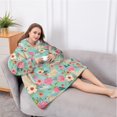 thumbnail image 5 of Oversized Wearable Blanket Hoodie,Golden Retriever Dog and Flowers Sherpa Blanket Hoodie with Super Pockets,Super Warm Fuzzy Pullover for Women & Men, 5 of 6