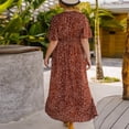 thumbnail image 4 of Fshaion Robe d'Été pour Femmes 2024 Grande Taille Manches Courtes Col en V Ample Longue Robe Liquidation à Moins de 10!, 4 of 4