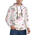 thumbnail image 2 of Wukai Flamingo And Flowers Print Men Hoodies Fleece Sweatshirts Long Sleeve Sweaters Pullover Fall Outfits Winter Clothes-4X-Large, 2 of 7