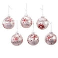 thumbnail image 5 of Kurt Adler 80MM Silver with Red Snowflake Glass Ball Ornaments, 6-Piece Set, 5 of 5