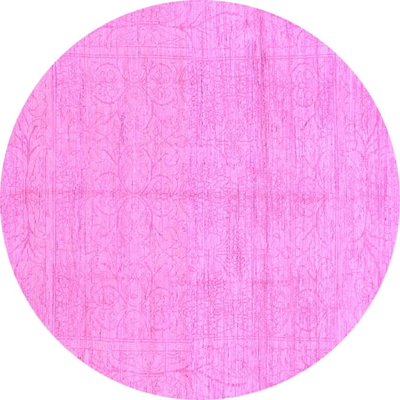 Ahgly Company Indoor Round Abstract Purple Modern Area Rugs, 8' Round